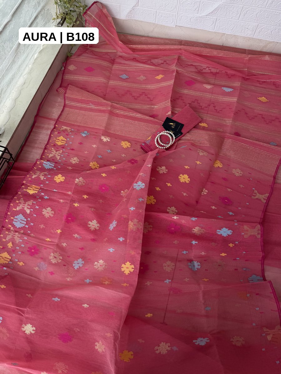 Dhakai Jamdani Saree - B108 - Aura Bangladesh