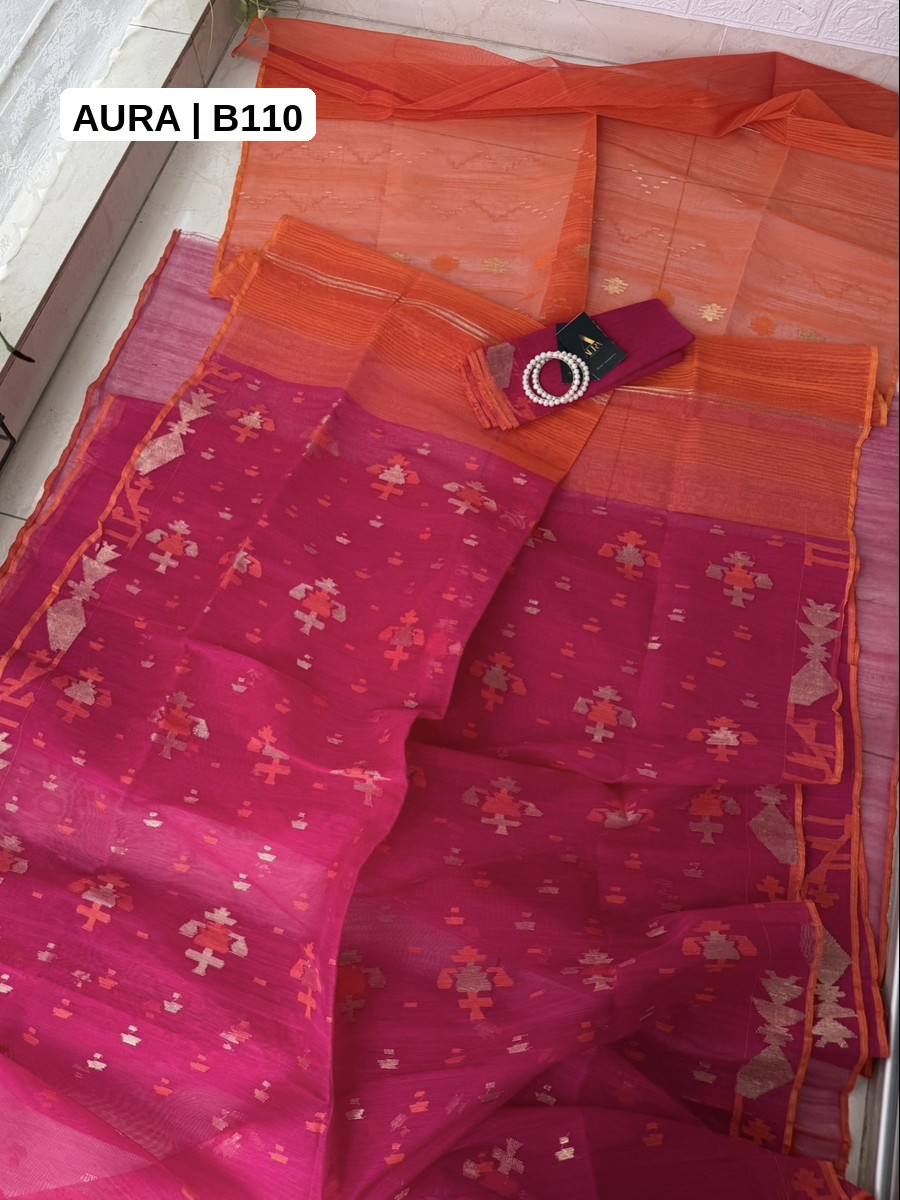 Dhakai Jamdani Saree - B110 - Aura Bangladesh
