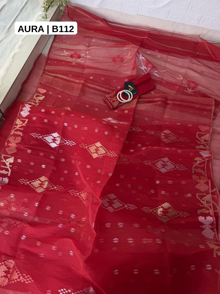 Dhakai Jamdani Saree - B112 - Aura Bangladesh