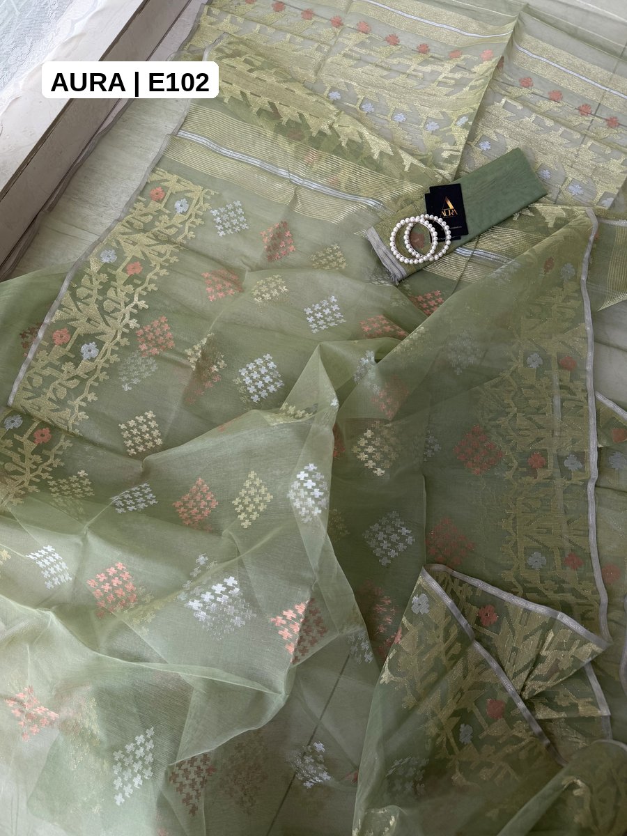 Masterwork Jamdani Saree - E102 - Aura Bangladesh