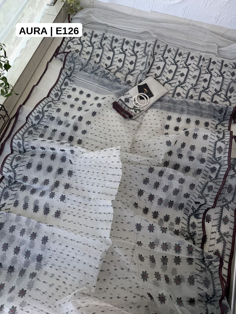 Masterwork Jamdani Saree - E126 - Aura Bangladesh